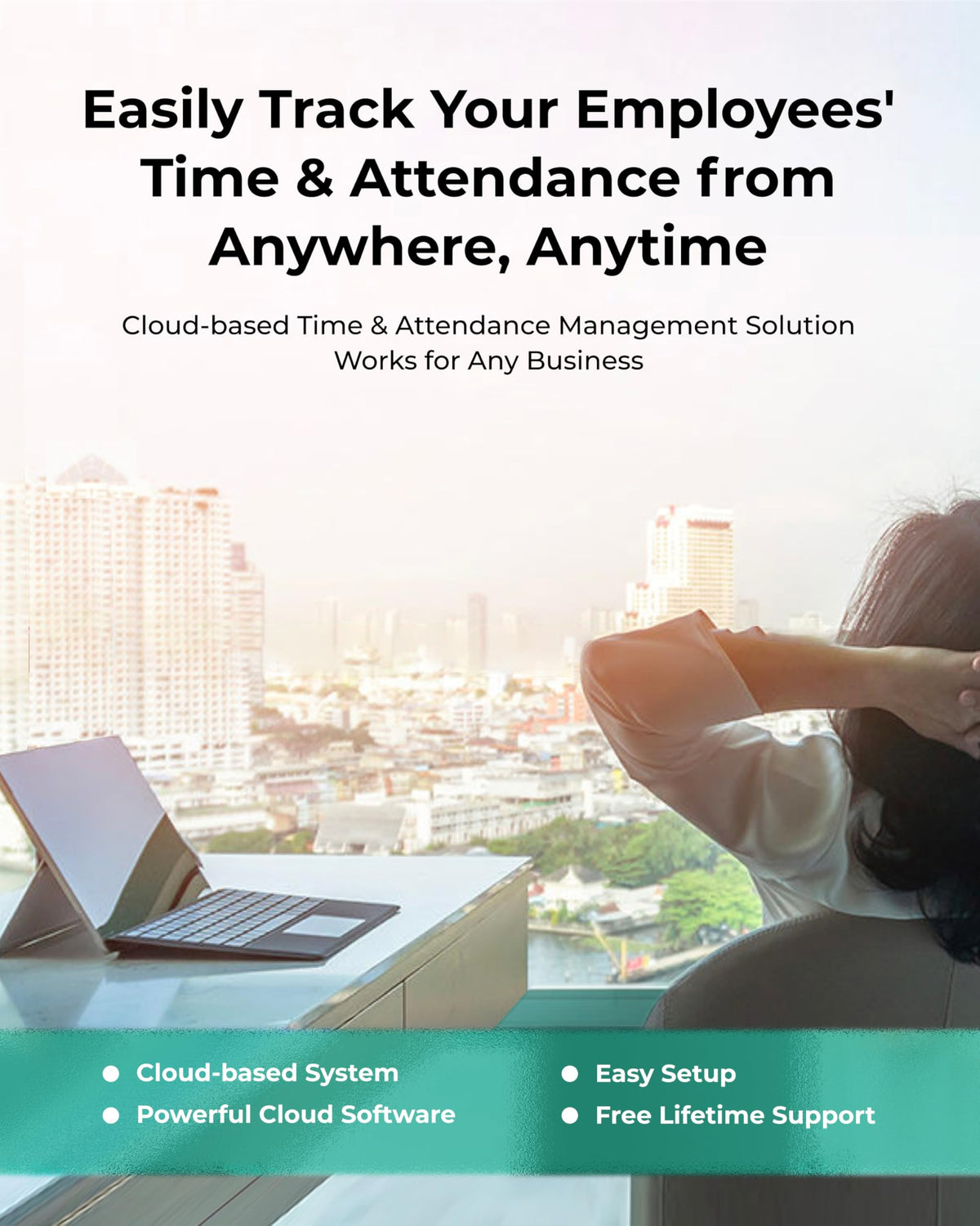 ANVIZ FacePass 7 Pro Cloud-Based Time Clock with Face, RFID, PIN - Free Cloud Software - Biometric Clock In and Out Machine For Employees Small Business - Support Door Access, Touchscreen, 2.4GHz WiFi