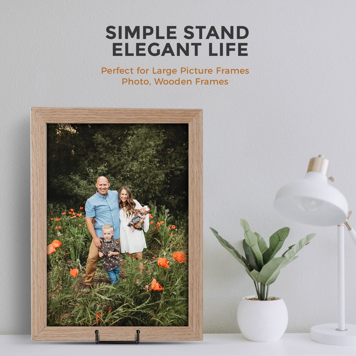 TR-LIFE 3 Pack 8 Inch Large Plate Stands for Display - Plate Holder Display Stand + Metal Frame Holder Stand for Picture, Book, Decorative Plate, Platter, Photo Easel