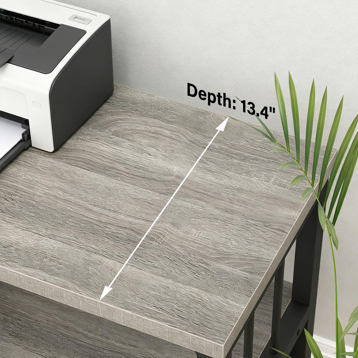 IBF Industrial Horizontal Bookshelf, Modern 5 Cube Storage Organizer Open Shelf, Low Wide Cubby Bookcase for Home Office Living, Wooden Metal Short Book Shelf Bedroom Storage, Light Grey Oak, 47 Inch