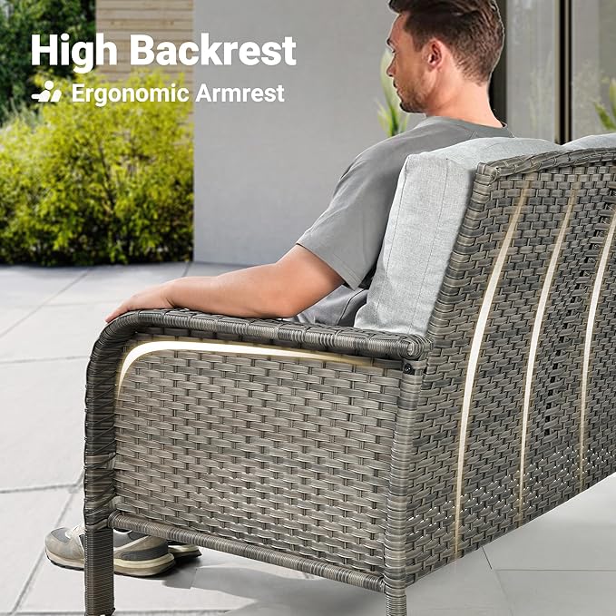 ovios 7-Piece Patio Furniture Set, Outdoor Wicker Sofa