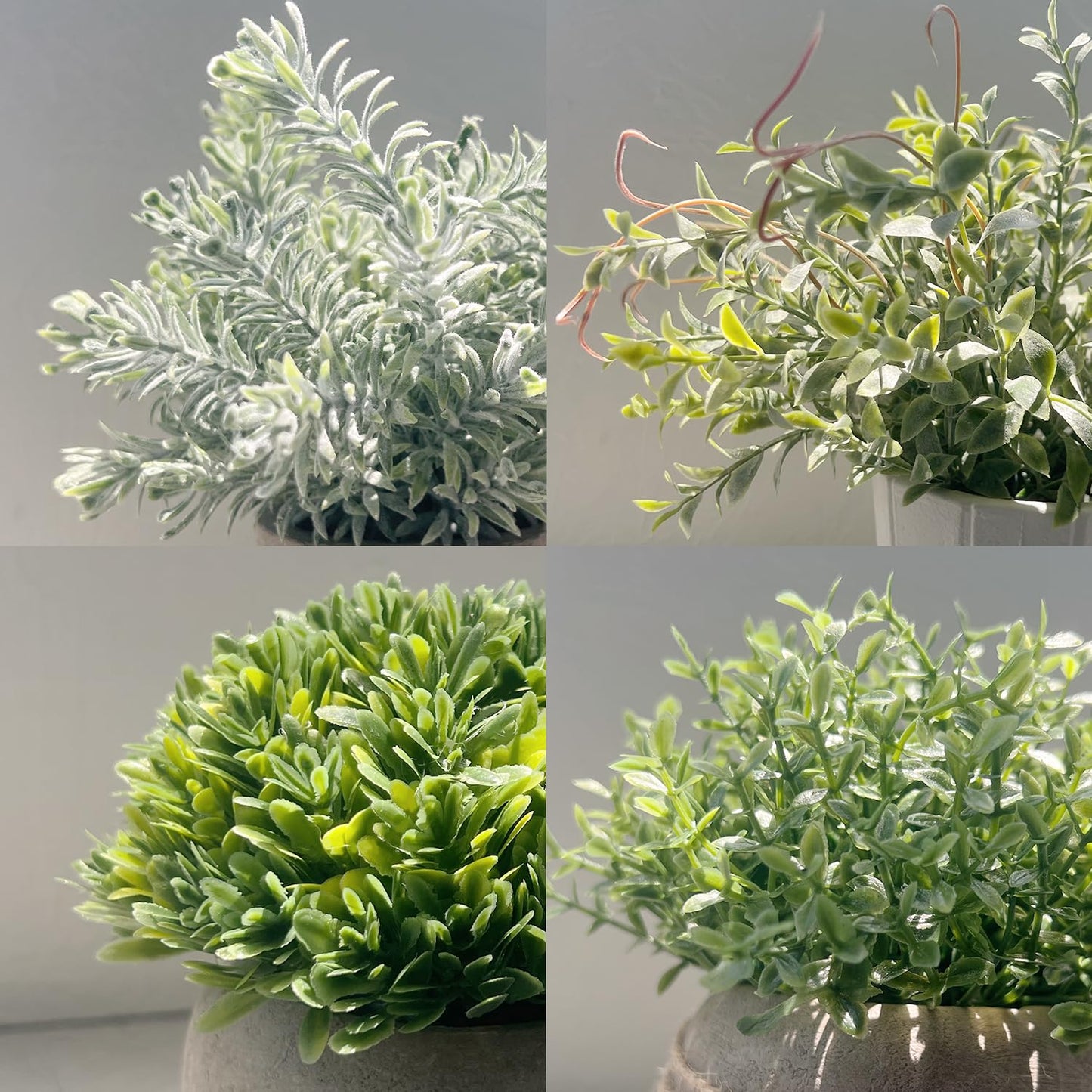 PENGYEE 4 Pack Small Fake Plants in White Pulp Pot for Home Decor, Artificial Plants Indoor, Small Faux Plants Indoor for Bathroom Bedroom Kitchen Office Farmhouse Room Shelf Decor