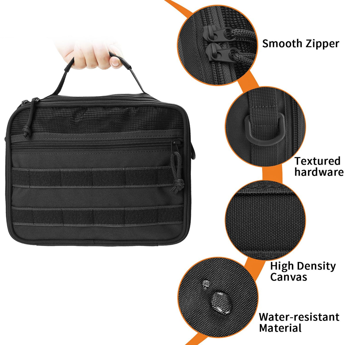 SMONT Toiletry Bag for Men, Mens Toiletry Travel Bag, Tactical Hanging Shaving Hygiene Dopp Kit Bag for Bathroom Black