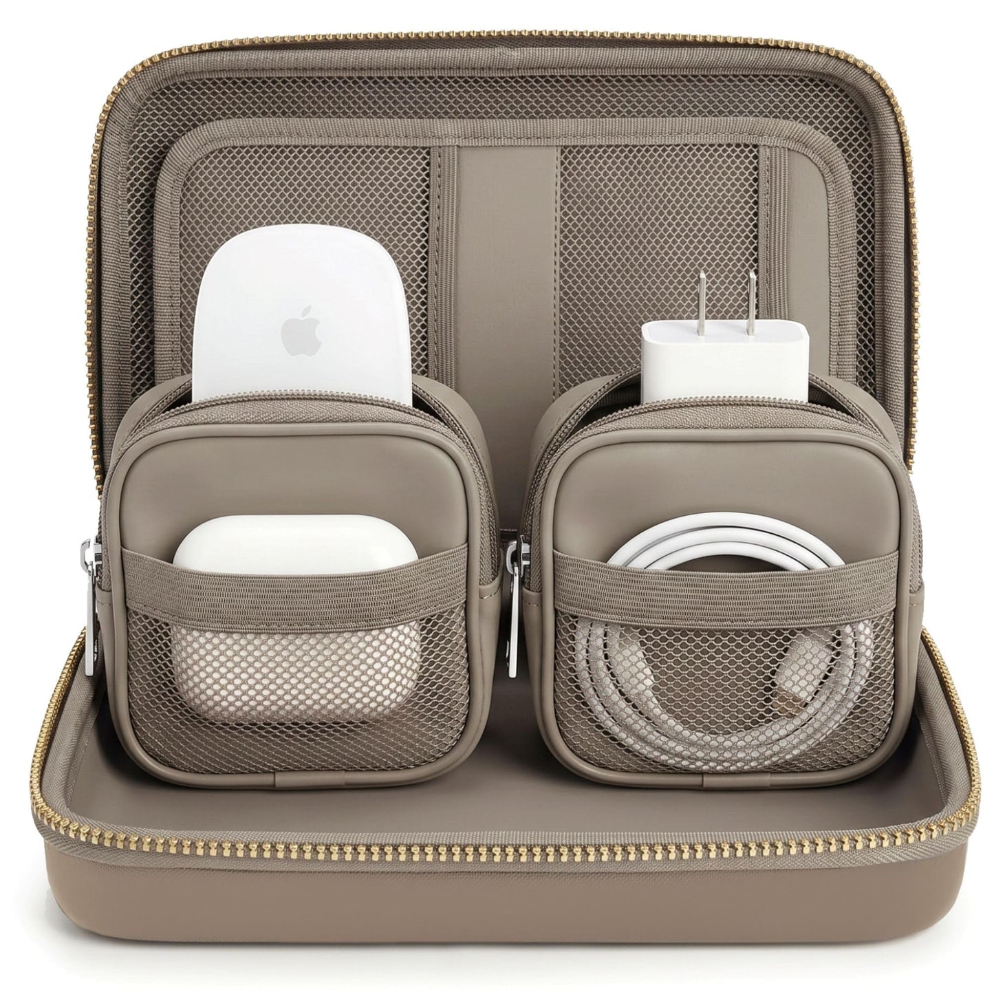 Lunovia Hard Shell Tech Organizer – Protective Travel Case for Cables, Chargers & Accessories | Mid-Size Electronics Organizer with Removable Pouches