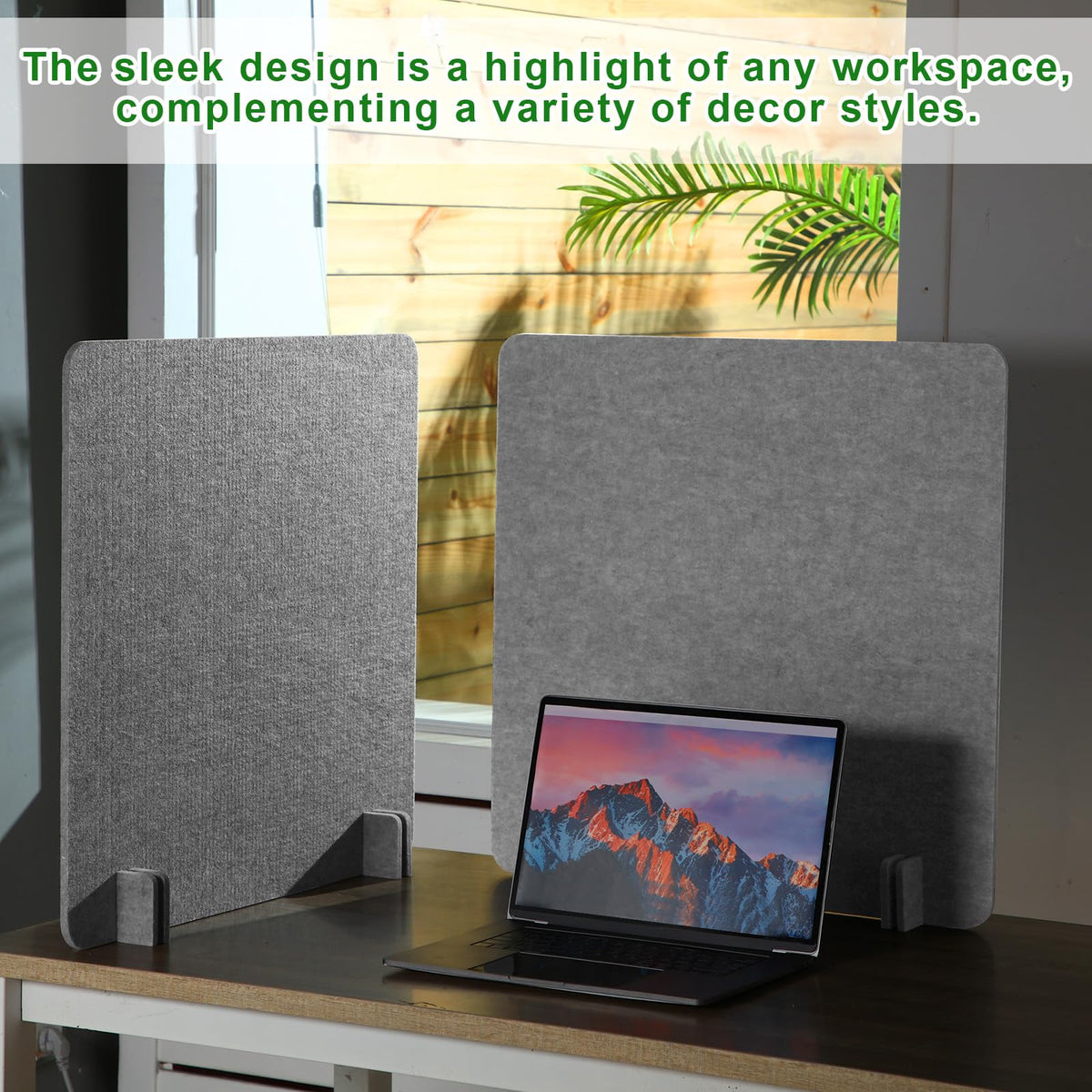 Kisston 12 Pack Desk Privacy Panel 24 x 24'' Acoustic Desk Divider Stand up Freestanding Privacy Panel Noise Visual Distraction Reducing Table Divider Office Student Cubicle Reception Area(Light Gray)