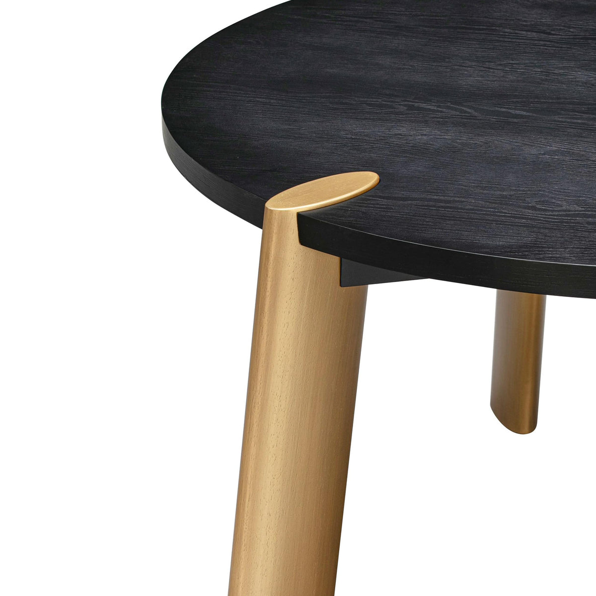 NTC Tribase 47 Inch Modern Design, Round Dinner Table for Dining Room, Living Room Furniture, Effortless Assembly, Burnt Black