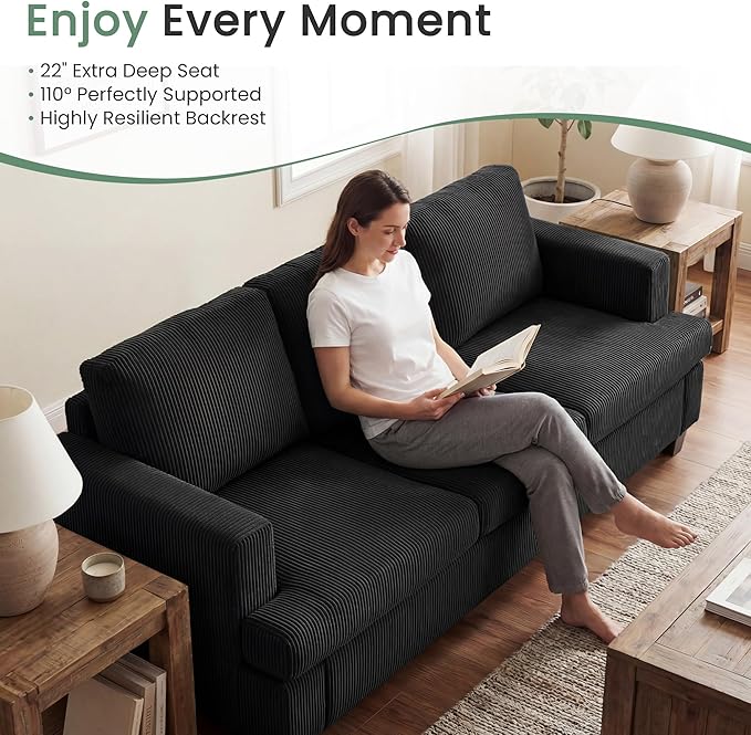 YOUDENOVA 2 Piece Set Comfy Sofa Couch, Loveseat Sofa * 2