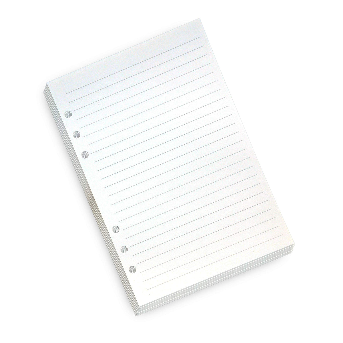 Wanderings A5 6-Ring Binder Planner Inserts - 8 1/4 x 5 5/8" - Thick Cream Color Lined 120 gsm Loose Leaf A5 Paper Refills Compatible with Filofax 6 Hole 100 Sheets 200 Lined Pages