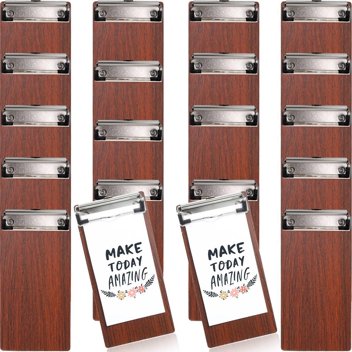 Epakh Mini Clipboard Small Clipboards Wooden Half Page Clipboard Wood Check Presenters Kids Clipboards for Restaurant School Waitress Guest Server Books Menu Holder 8 x 4 Inch (20 Pieces)