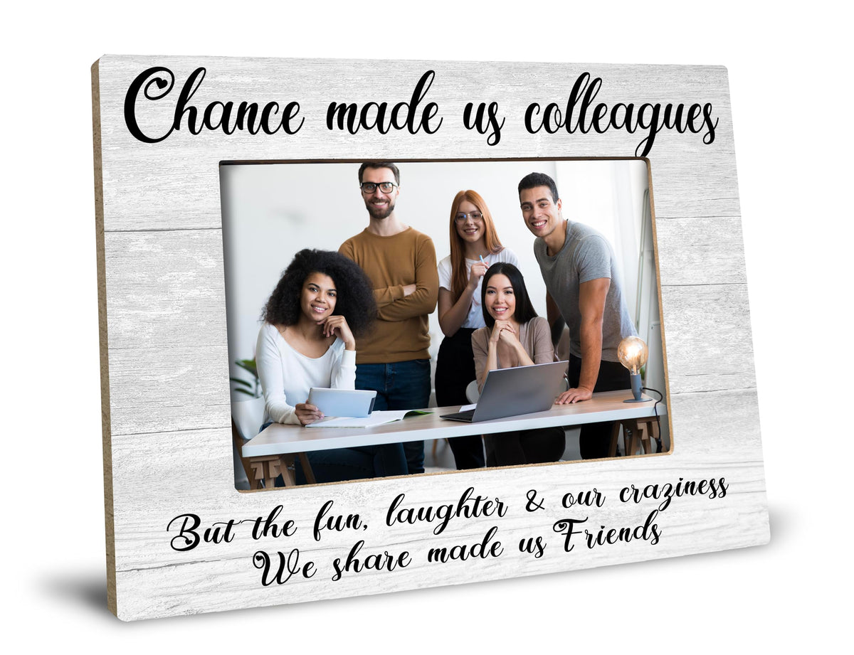 XDFVL Chance Made Us Colleagues Picture Frame, Desk Picture Frames for Office, Picture Frames for Desk at Work, Appreciation Gifts for Coworkers, Employee Appreciation Gifts, Photo Frame 8x10