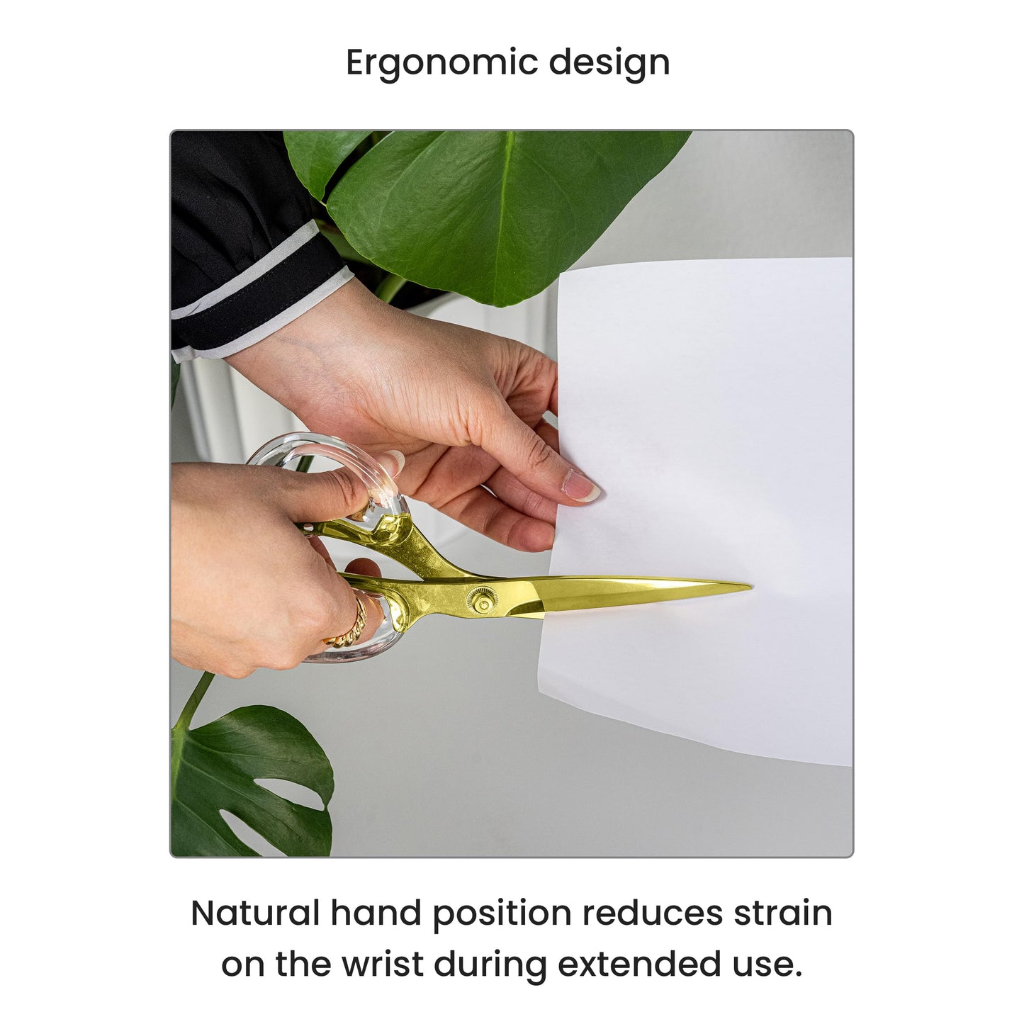OfficeGoods 9” Stainless Steel Acrylic Scissors for Office and Home - Aesthetic and Sharp All Purpose Scissors, Perfect for Sewing, Arts and Crafts - Gold