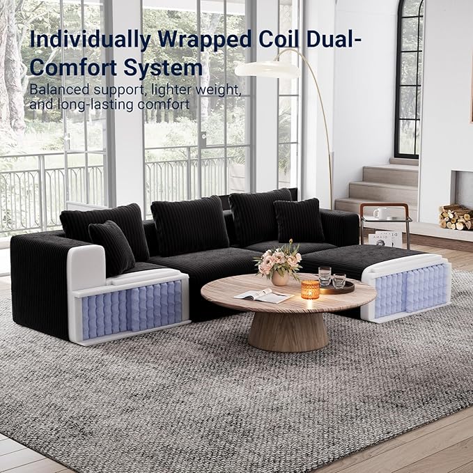 Avenco 35.4” Armless Modular Sofa Seat, Individually Wrapped Coil Support &