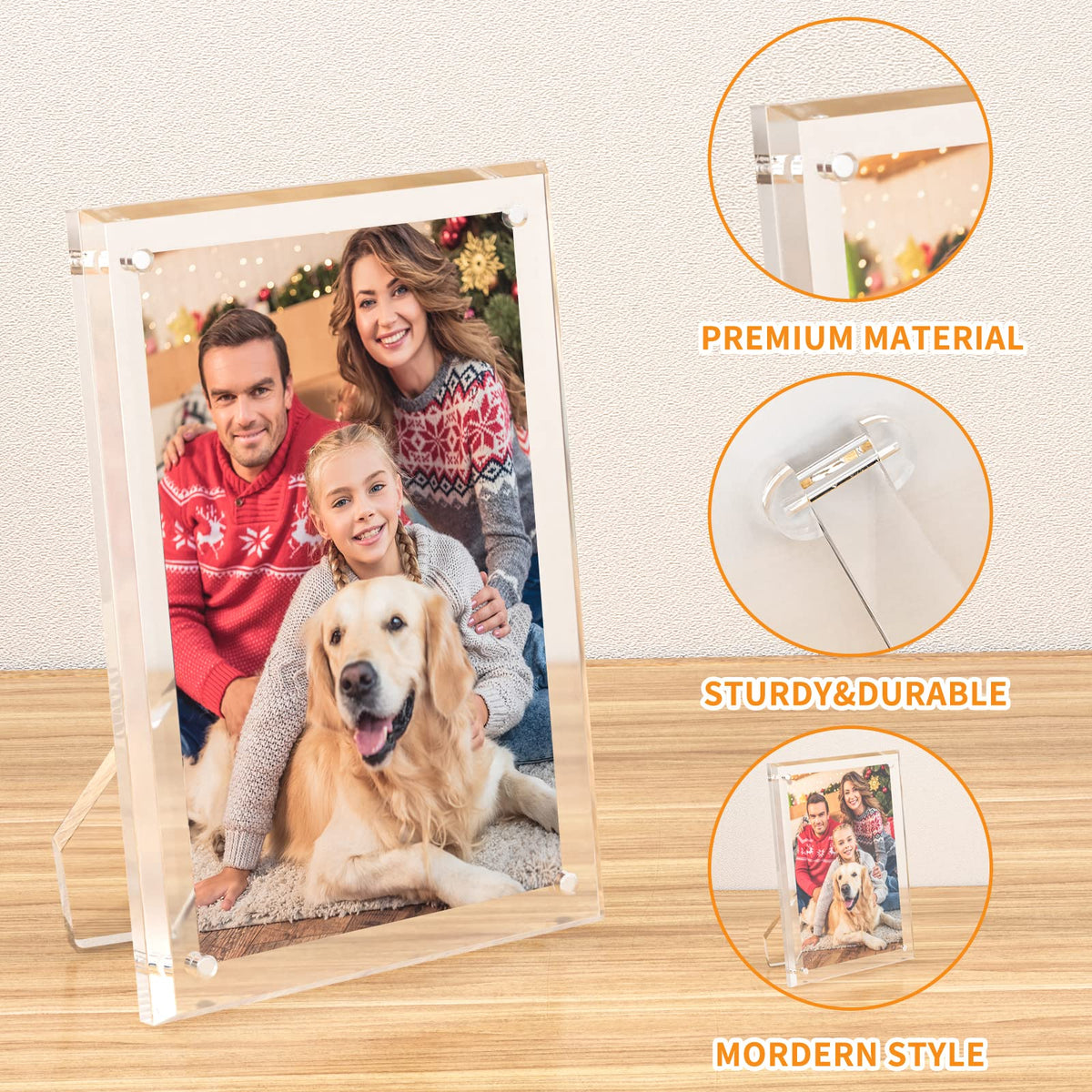 NIUBEE 8.5 by 11 Acrylic Picture Frame,Clear Document Certificate Frames with Magnets for Marriage Graduation, 2 Pack