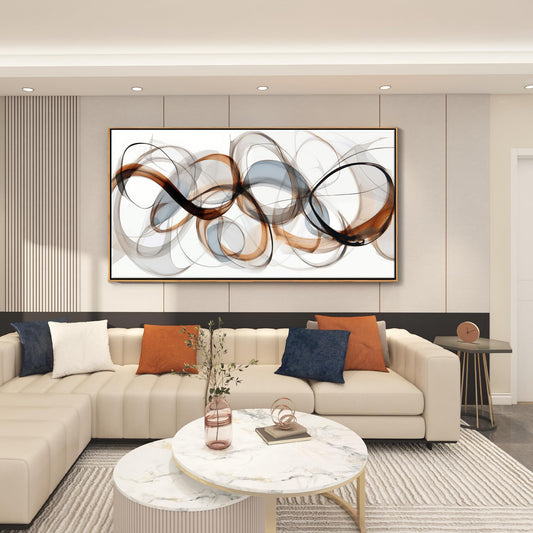 Textured Abstract Wall Art: Framed Canvas for Living Room,Office Decor - Large, Modern, Minimalist, Brown Painting - Kitchen, Family Wall Decor 24×48IN Wood Frame Dedroom Decorations