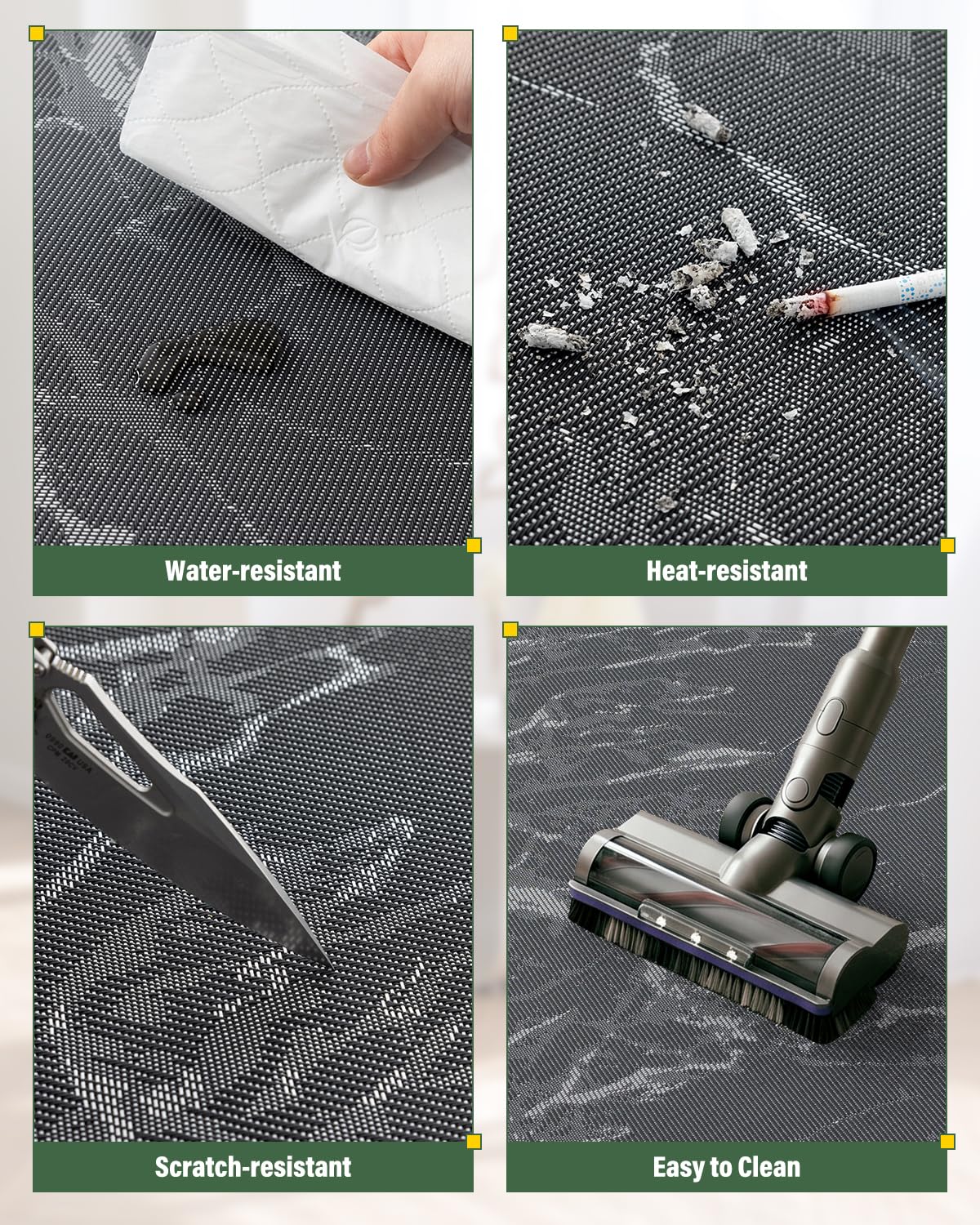 Asrug Office Chair Mat for Hardwood Floor 36" x 48" Desk Computer Chair Mat for Rolling Chair PVC Plastic Durable Non-Slip Under Desk Rug,Hard Floor Protector for Office Home, Gray Marble Design Mat