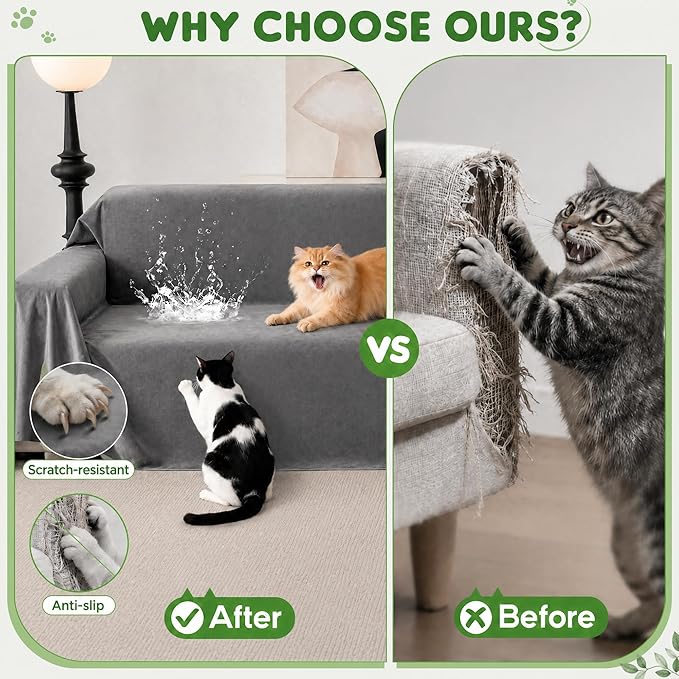 Couch Cover, Cat Scratch Resistant Sofa Cover, Waterproof Sofa Cover, Heavy
