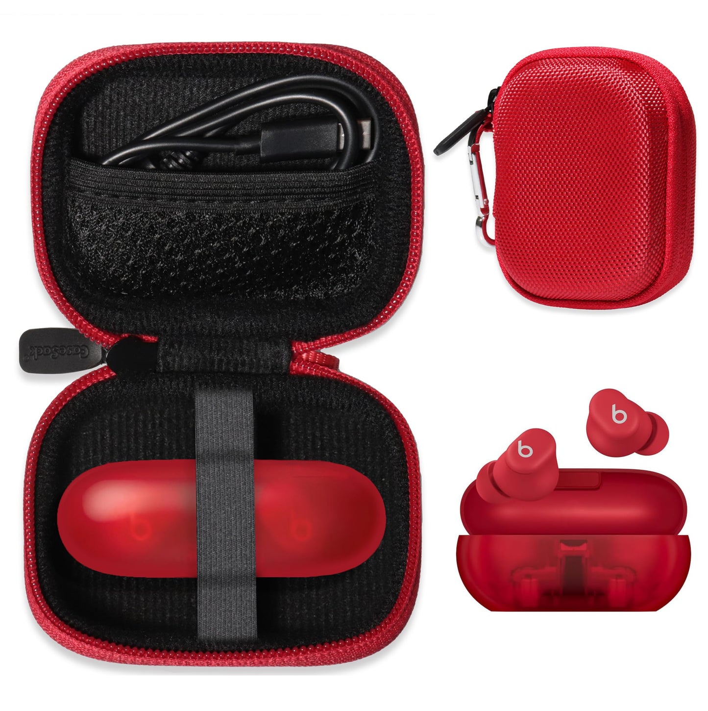 CaseSack Case for Beats Solo Buds - Wireless Bluetooth Earbuds (Red)
