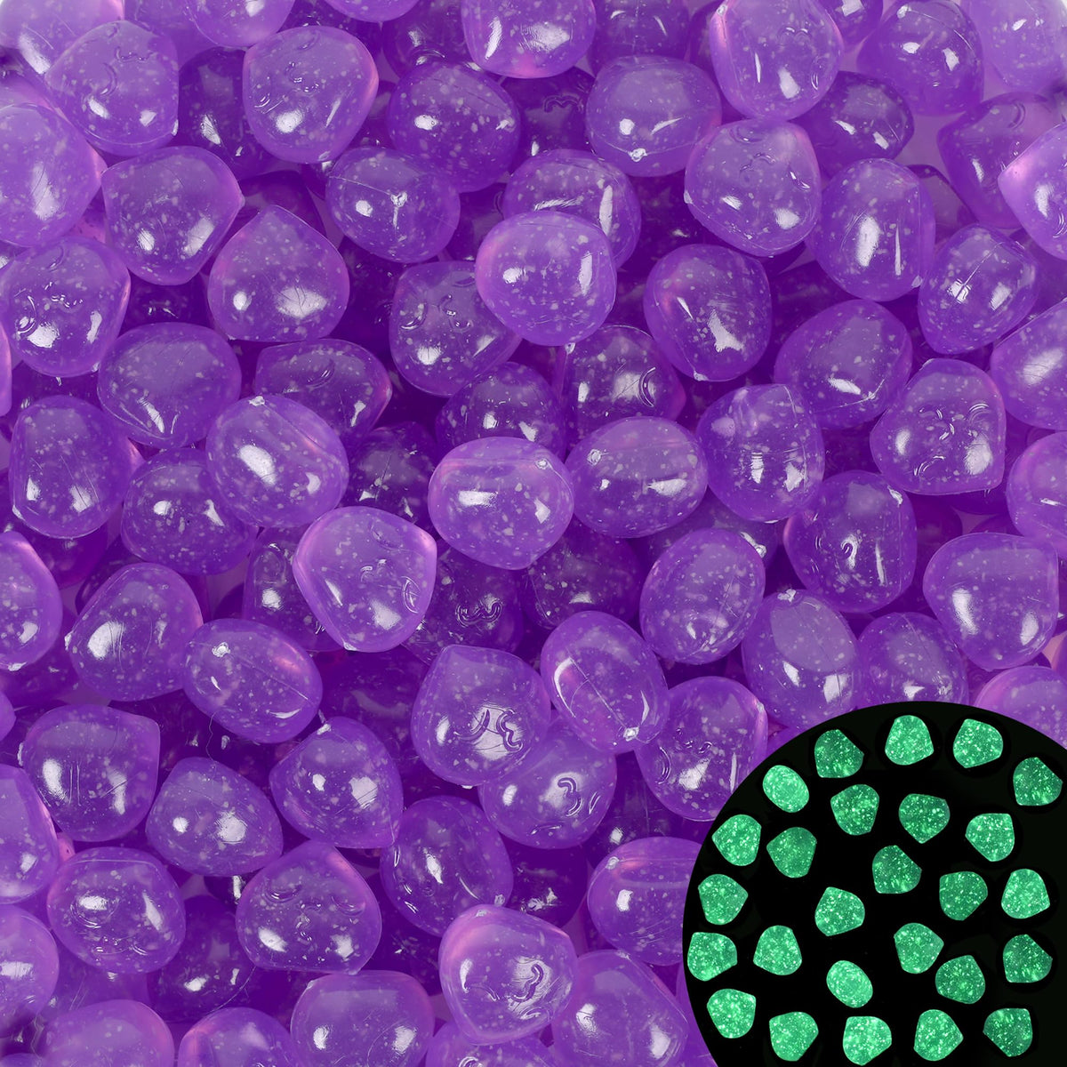100pc Sparkling Luminous Stones Glowing Rocks for Aquarium Bling Glow Stones for Fish Tank Glowing Stones for Landscaping Glow in The Dark Garden Pebbles