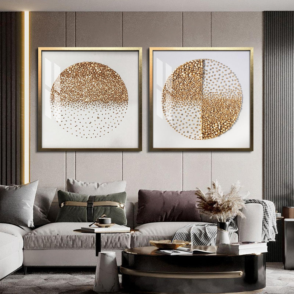 BABOBIU 24x24 Handmade Luxurious Gold Framed Wall Art Modern Abstract Wall Decor Perfect Living Room Wall Decor, Bedroom Wall Art, Office Wall Decor, Bathroom Art Wall Decor, Motivational Wall Decor
