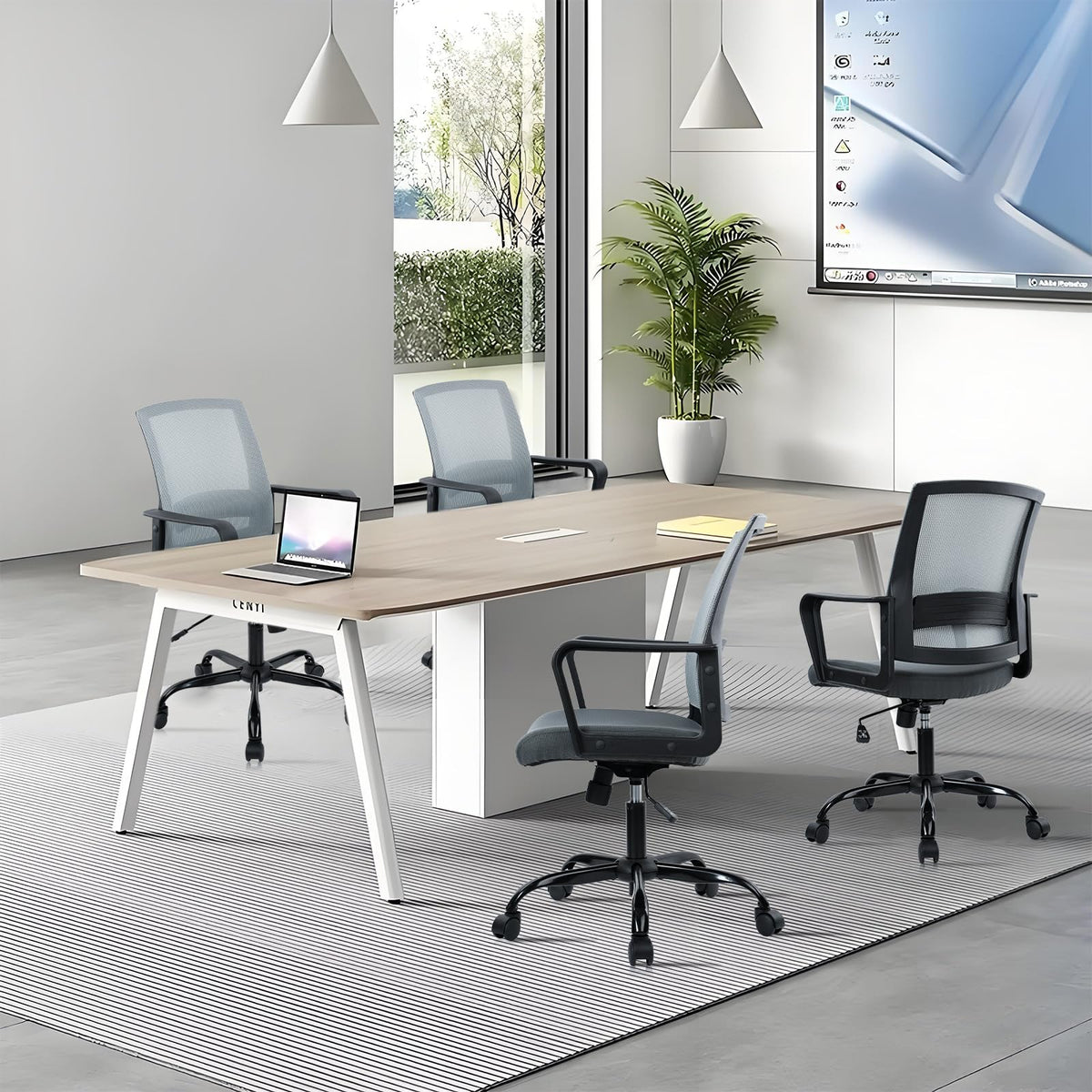 CLATINA Ergonomic Office Desk Chair - Mesh Office Chair with Adjustable Lumbar Support, Rolling Comfortable Computer Task Chairs with Arms for Home Conference-Gray, 2 Pack