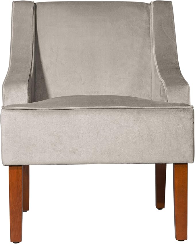 HomePop Swoop Arm Accent Chair, Velvet Grey