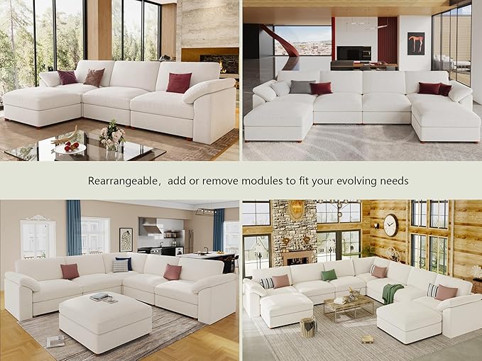 EASE MOOSE Extra Large Modular Sectional Sofa, Modern Oversized L Shape
