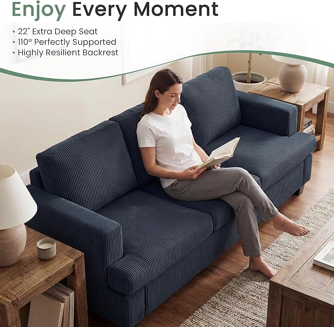 YOUDENOVA 2 Piece Set Comfy Sofa Couch, 3 Seater & Loveseat Sofa
