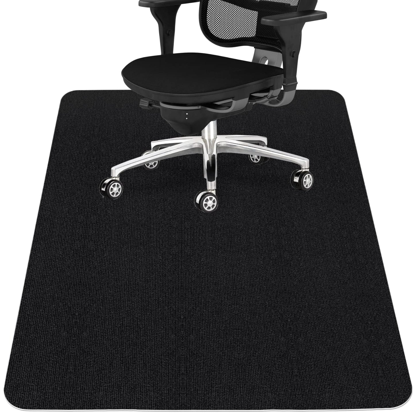 Sycoodeal Office Chair Mat for Hardwood Floor,Office Computer Gaming Chair Mat for Tile Floor,Large Floor Protector Rug,Anti-Slip,Easy to Clean,Carbon-Black (48"x60")