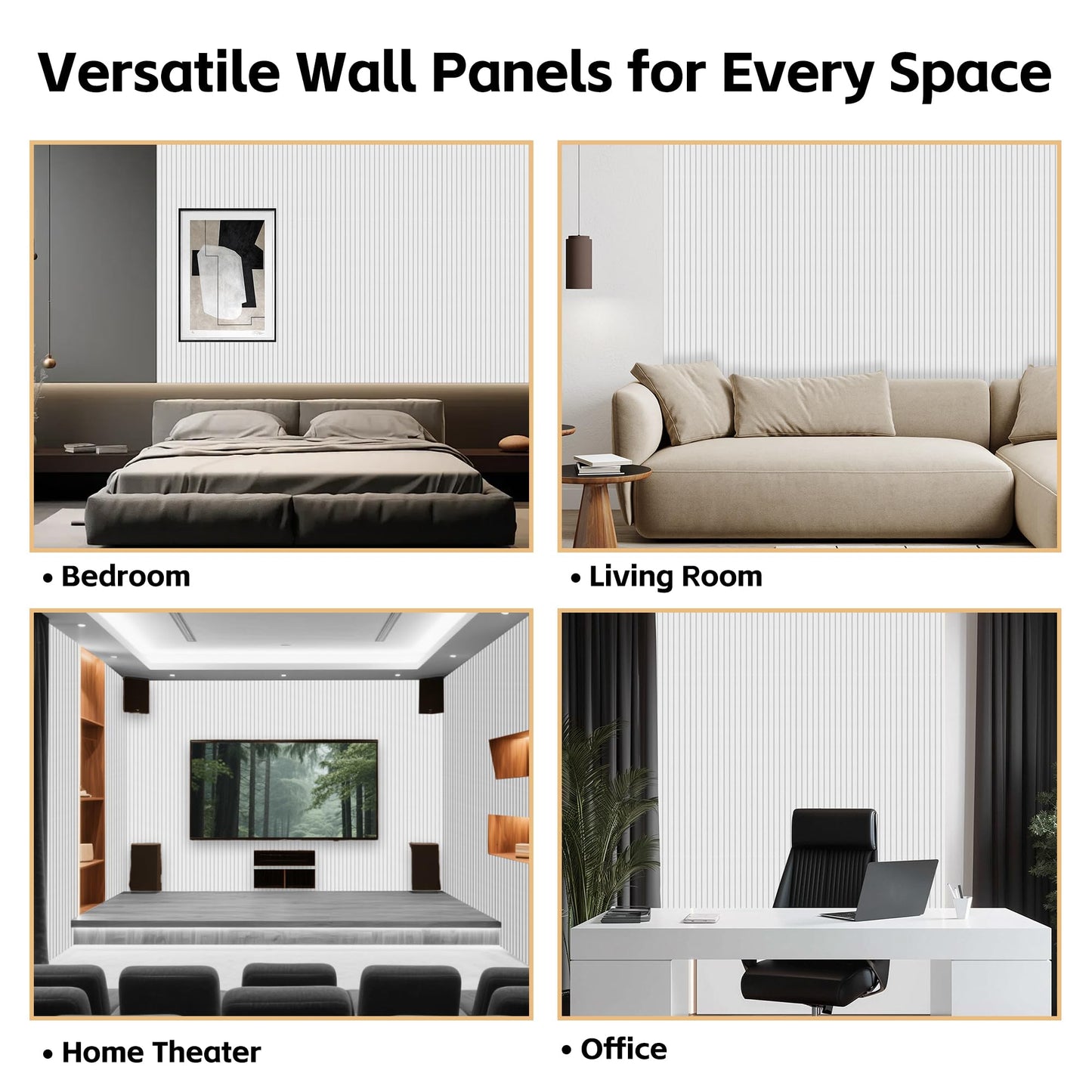 RITOLLO 6 Pack Acoustic Wall Panels, 47.2X23.6X0.4 inch Decorative Self-Adhesive Soundproof Panels, Sound Dampening Panels for Home Studio Office, White(White,6)