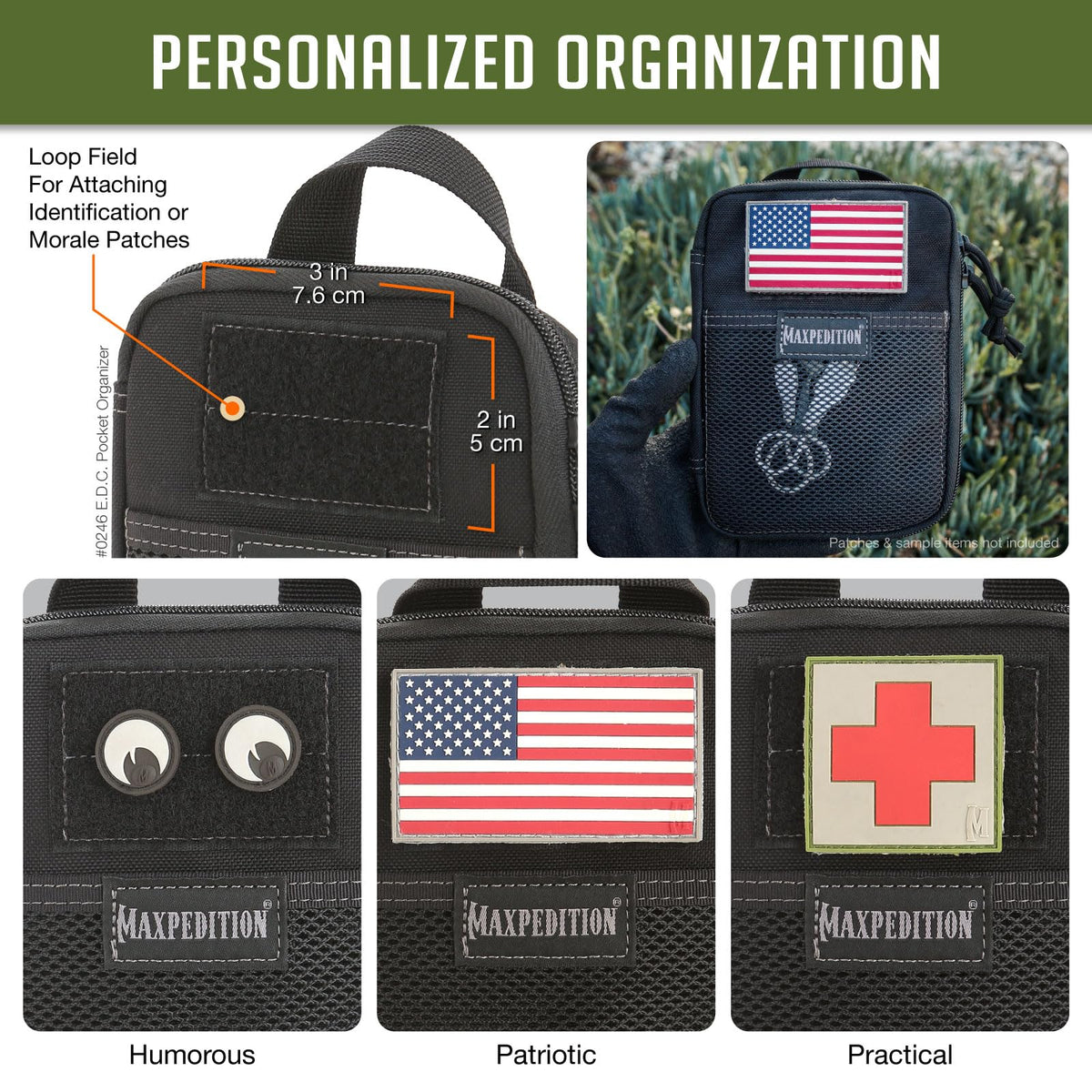 Maxpedition E.D.C. Pocket Organizer,Nylon (Black) 6"x1"x8"