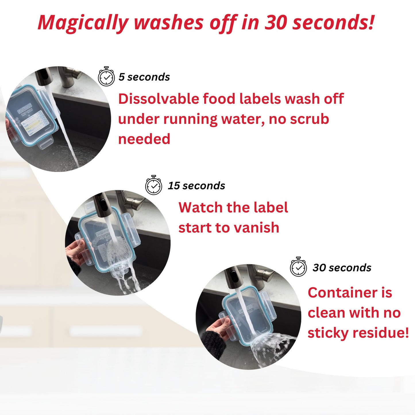 ATL Direct 2x3 Dissolvable Food Labels, 500 Label Stickers, Bottle Labels for Storage Bins, Sticker Labels for Food containers, (500, Blank)