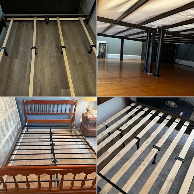 4-Piece Adjustable Height Bed Support Legs, Extra Sturdy Steel