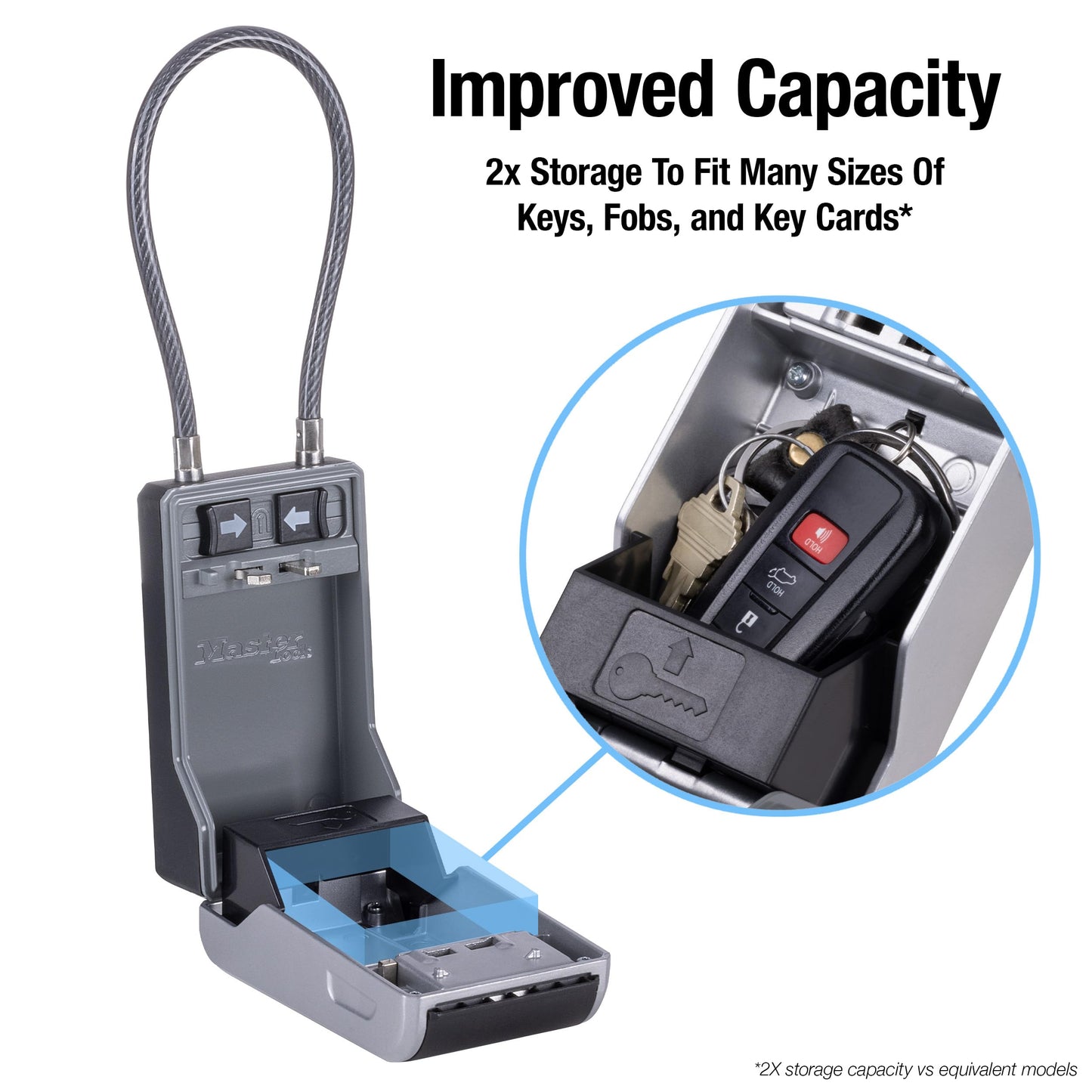 Master Lock High Capacity Key Lockbox, Combination Dial, Removable Cable