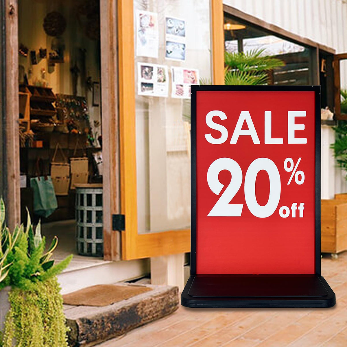 4U Media&Displays Outdoor Banner Stand Board Sign Holder Stand Display with Water Refillable Base -- 23 ½"x35 ½ (NEW A-Frame) with Wheels