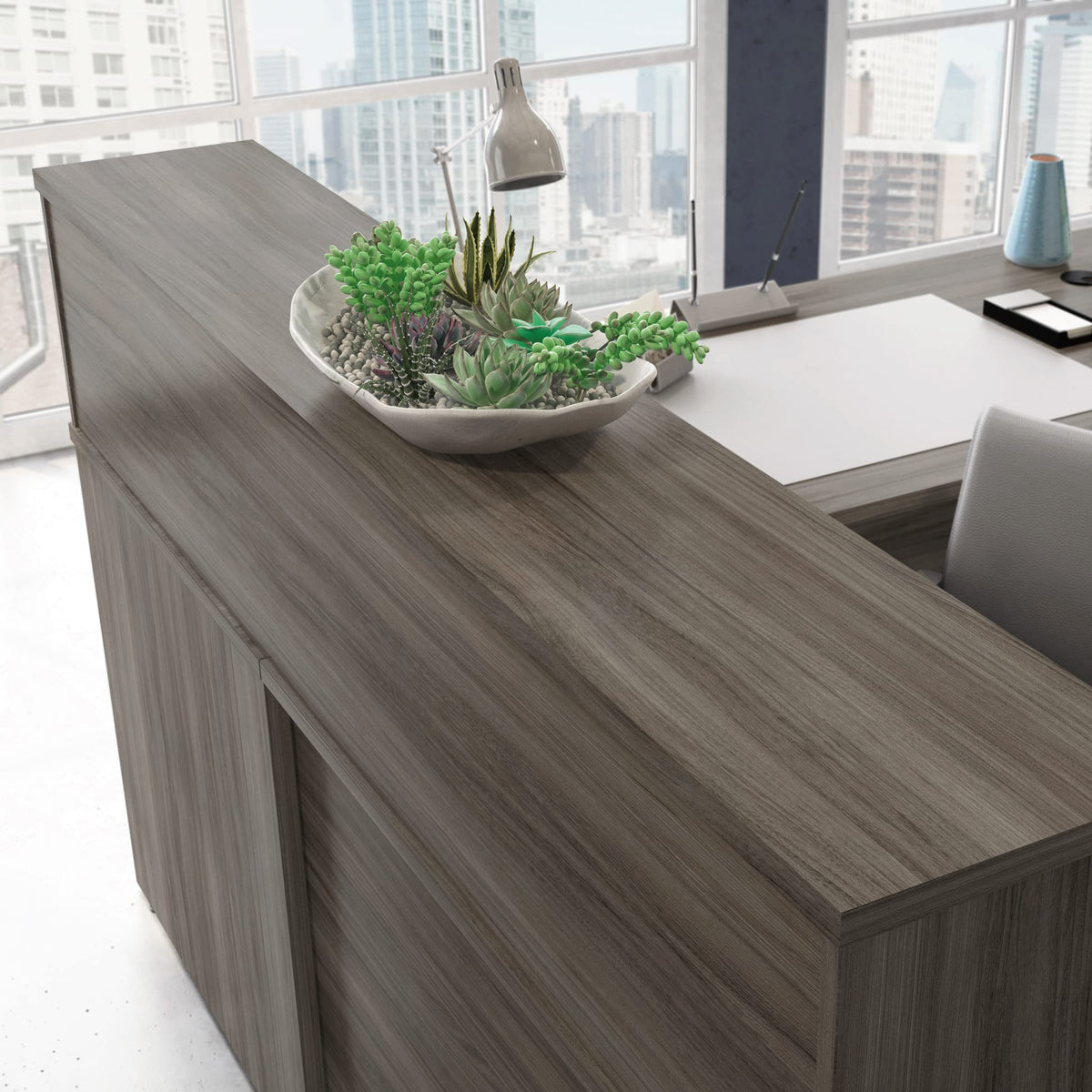 OfficeWorks by Sauder Affirm Reception Station, L: 70.87'' x W: 70.87'' x H: 13.58'', Hudson Elm
