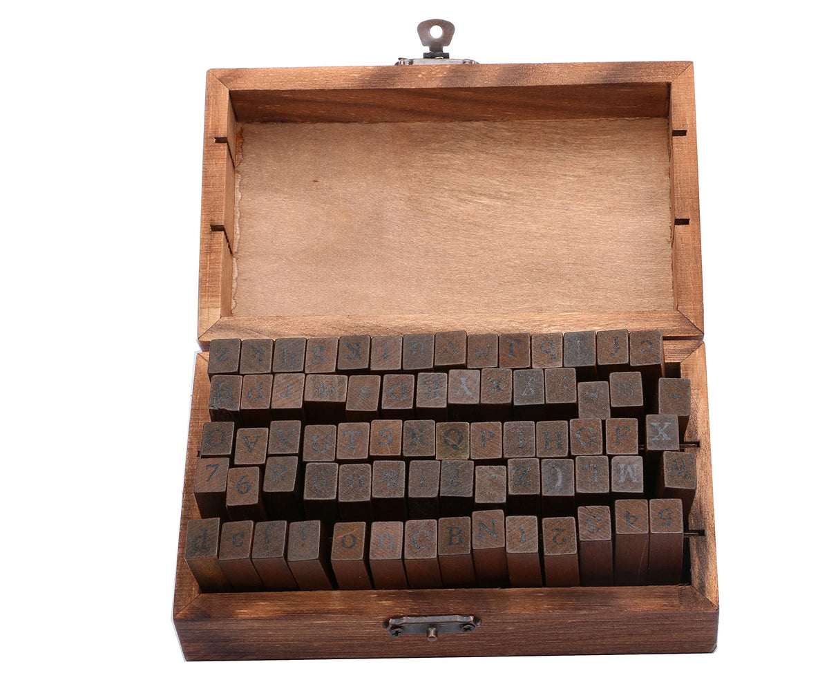Rubber Stamp Letters Alphabets, Dedoot 70 pcs Alphabet Mini Stamps for Pottery Vintage Wooden Number and Letter Symbol for Clay Crafts, Card Making, Kids Painting
