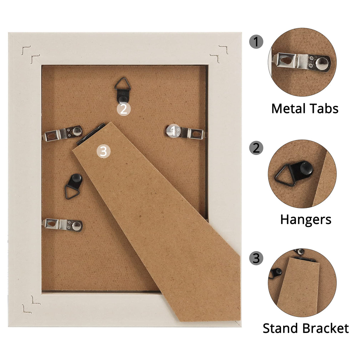 GraduationMall 5x7 Picture Frames, Real Glass, Display Photos for Wall or Tabletop, White with Gold Beads, 2-Pack