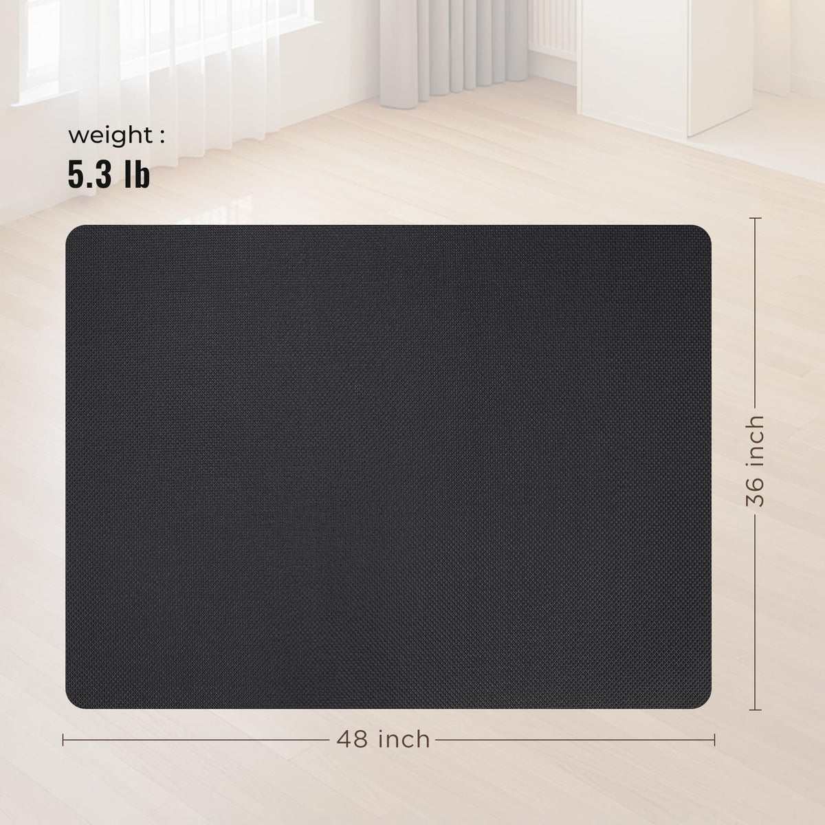 Office Chair Mat for Hard Floors,36"x48" Anti-Slip Waterproof Hardwood Floor Chair Mat,Heavy Duty Floor Protector Rolling Chairs for Home Office(Black)