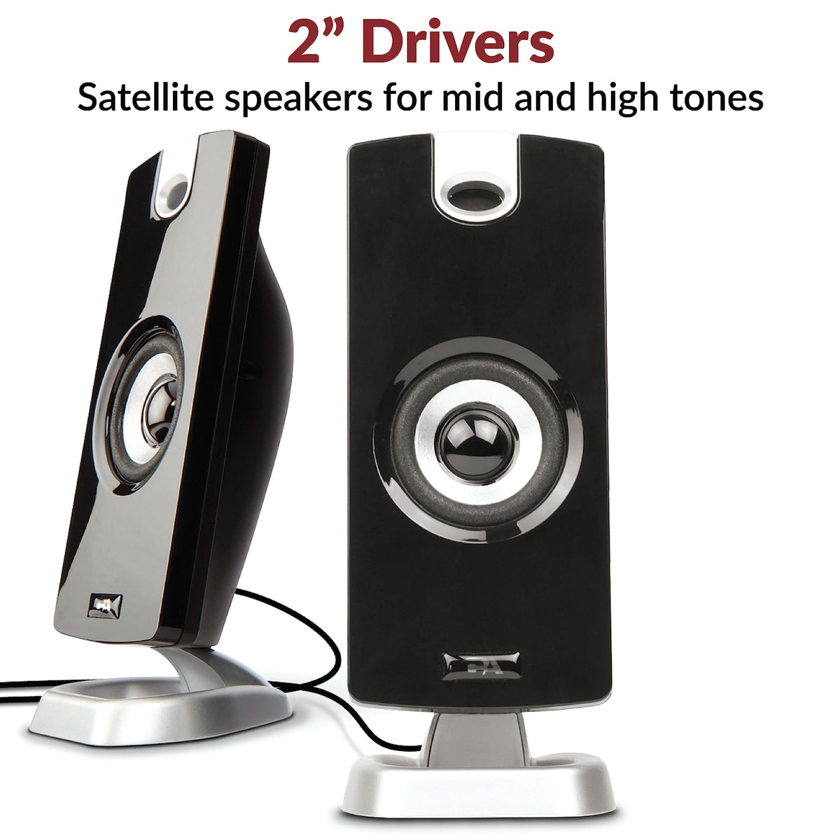 Cyber Acoustics CA-3090 2.1 Speaker System with Subwoofer with 18W of Power – Easy Setup and Convenient Controls, Great for Music, Movies, and Gaming