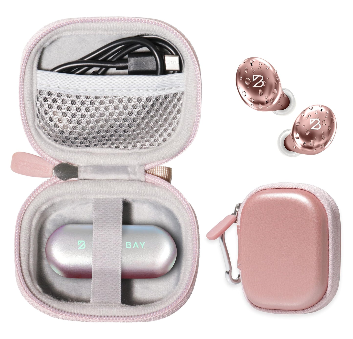 CaseSack Case for Tempo 30 Wireless Earbuds (Rose Gold)