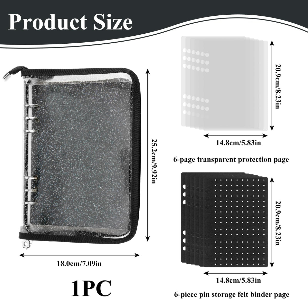 Enamel Pin Display Book,Trading Pins Holder with 6-Page Display Boards A5 Brooch Mini Board Collection,Pin Storage Bag Binder Organizer Case,for Badge Books Collector Small Travel Box(Black)
