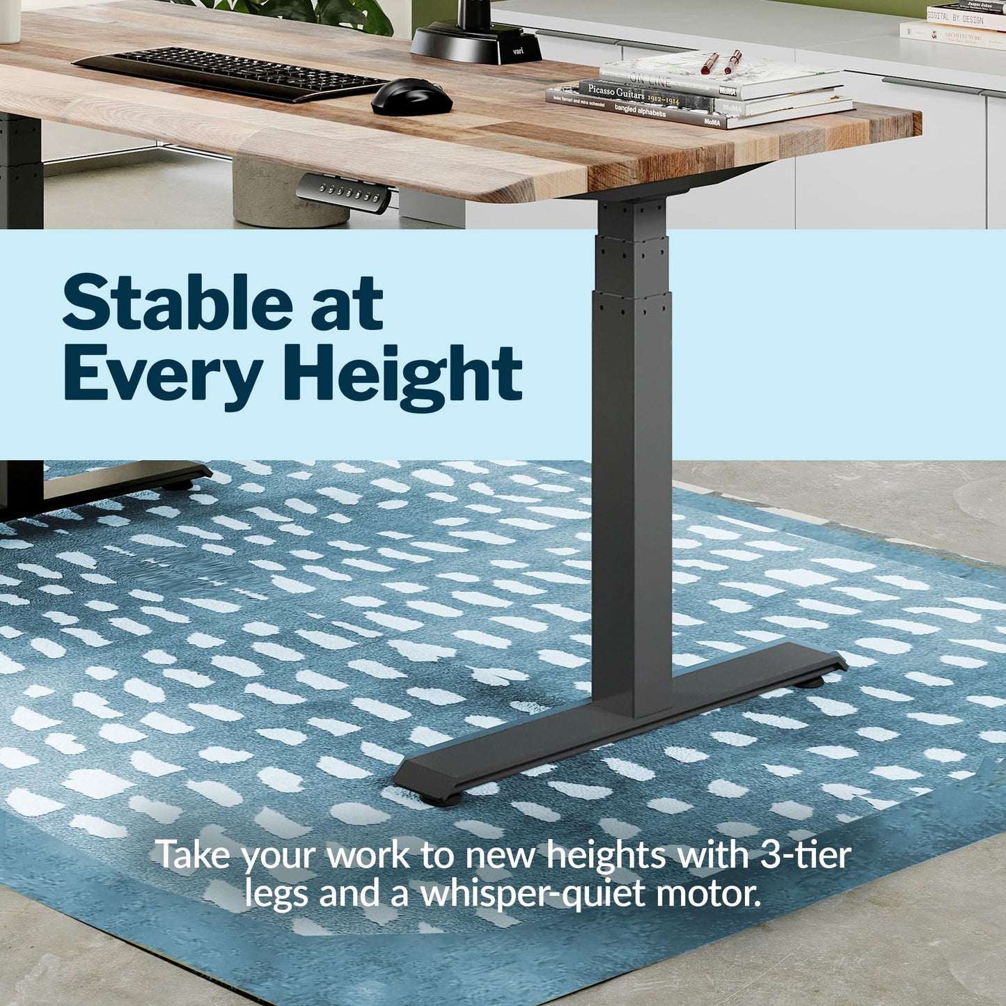 Vari ComfortEdge 72x30 Inch Electric Standing Desk – Height Adjustable Large Office Sit Stand VariDesk with Sloped Edge, Memory Presets, 180 LB Capacity + Tool-Free Assembly (Reclaimed Wood)
