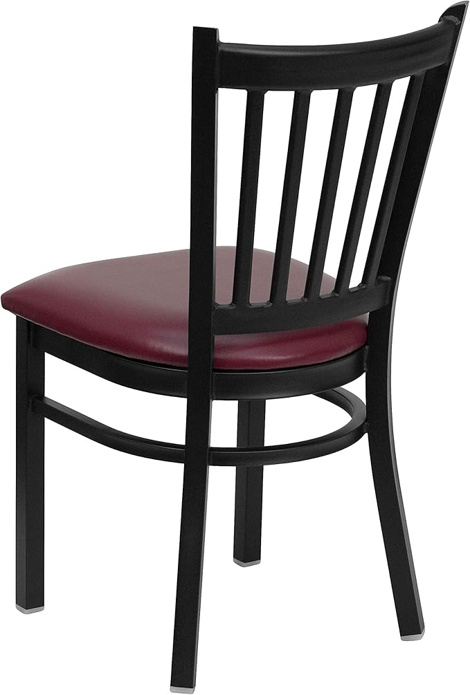 Flash Furniture HERCULES Series Black Vertical Back Metal Restaurant Chair