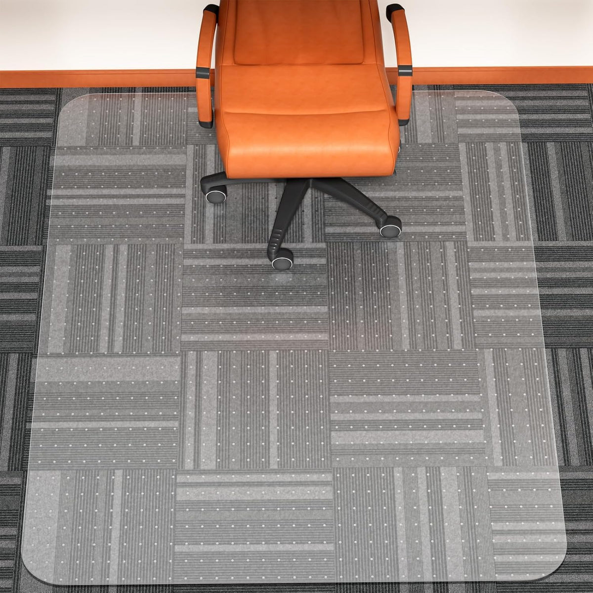 WASJOYE Office Chair Mat for Carpet, Desk Chair Mat for Carpet, Thick Computer Chair Mat with Non-Slip Studded for Home and Office Low Pile Carpet, 48" x 60"