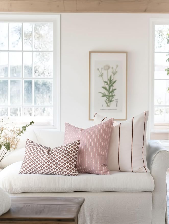 Crumbs Home Modern Farmhouse Fall Linen Indoor Outdoor Throw Pillow Cover Only