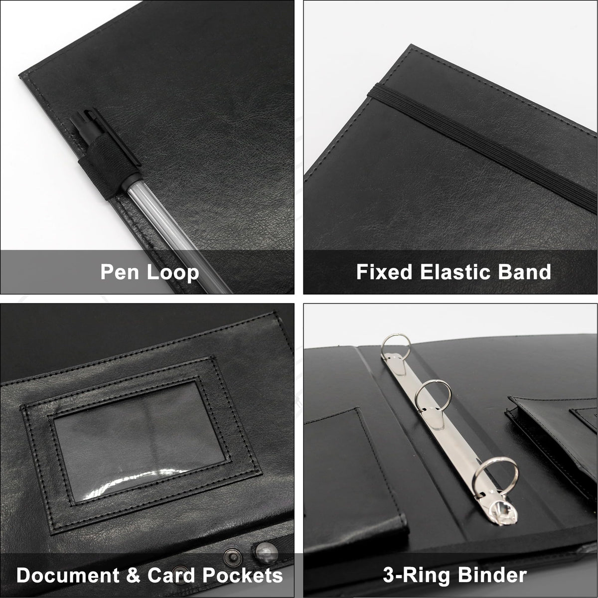 GraduatePro Large Capacity Sheet Music Folder with Hand Strap, 3 Rings Binder with Elastic Band for Choir and Performance, 10 Pockets for Sheets 8.5 * 11/A4