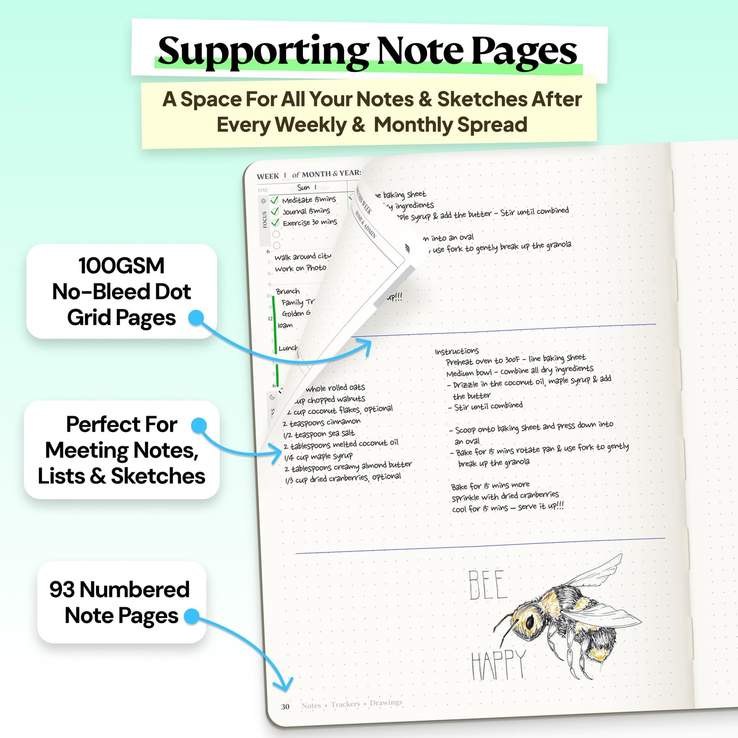 Roterunner Purpose Planner Notebook B5 7.5”x9.8” 12 Month Undated 2026 Daily Weekly and Monthly Productivity Goal Setting Tool for Work Home ADHD Planner for Adults Self Care Journa (Navy)