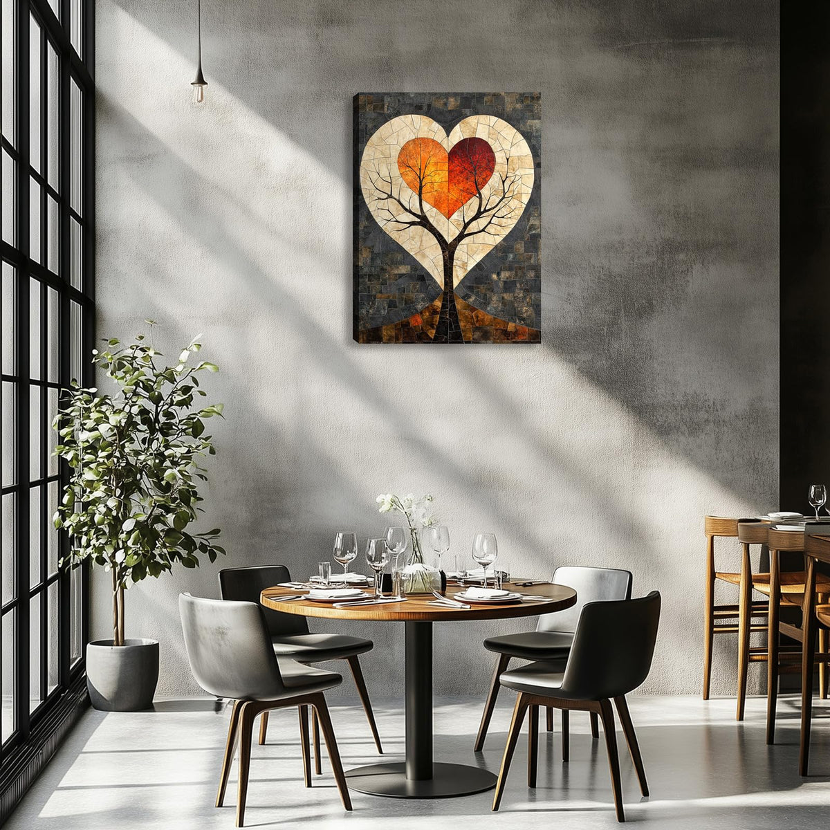 Landscape The Tree of Hope Wall Art Landscape Wall Decor Framed Canvas Wall Art Office Wall Decor Wall Painting 12"x16"