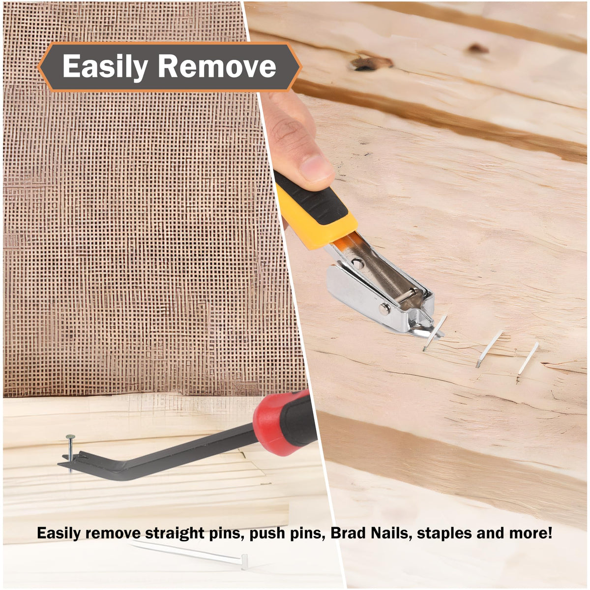 Upholstery Staple Remover Heavy Duty Staple Remover Tool for Floor,Carpet,Wood,Construction,Furniture,Also Used in A Variety of Nailed Picture Frames and Wooden Boxes (M-2P)
