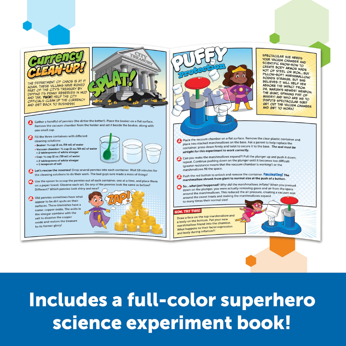 Learning Resources STEM Explorers Superhero Science!, Critical Thinking, Experiments for Kids, Magnets for Boys and Girls, Ages 6+,21 Pieces