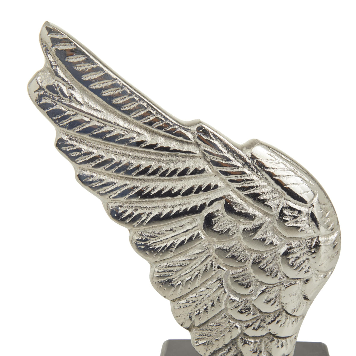 Deco 79 Aluminum Metal Bird Decorative Bookends Wings Non Skid Bookends with Marble Base, Set of 2 Office Bookends5'W, 10'H, Silver